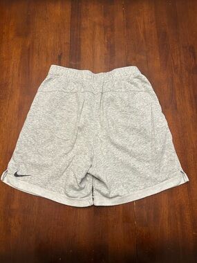 Nike Light Gray Therma-Fit Lounge Shorts with Black Swoosh Tag